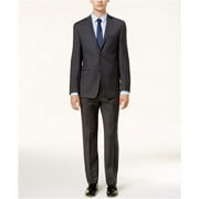 Calvin Klein Mens Plaid Two Button Blazer Jacket, Grey, 42 Long